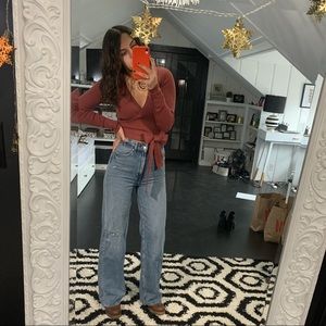 Womens straight wide leg jeans